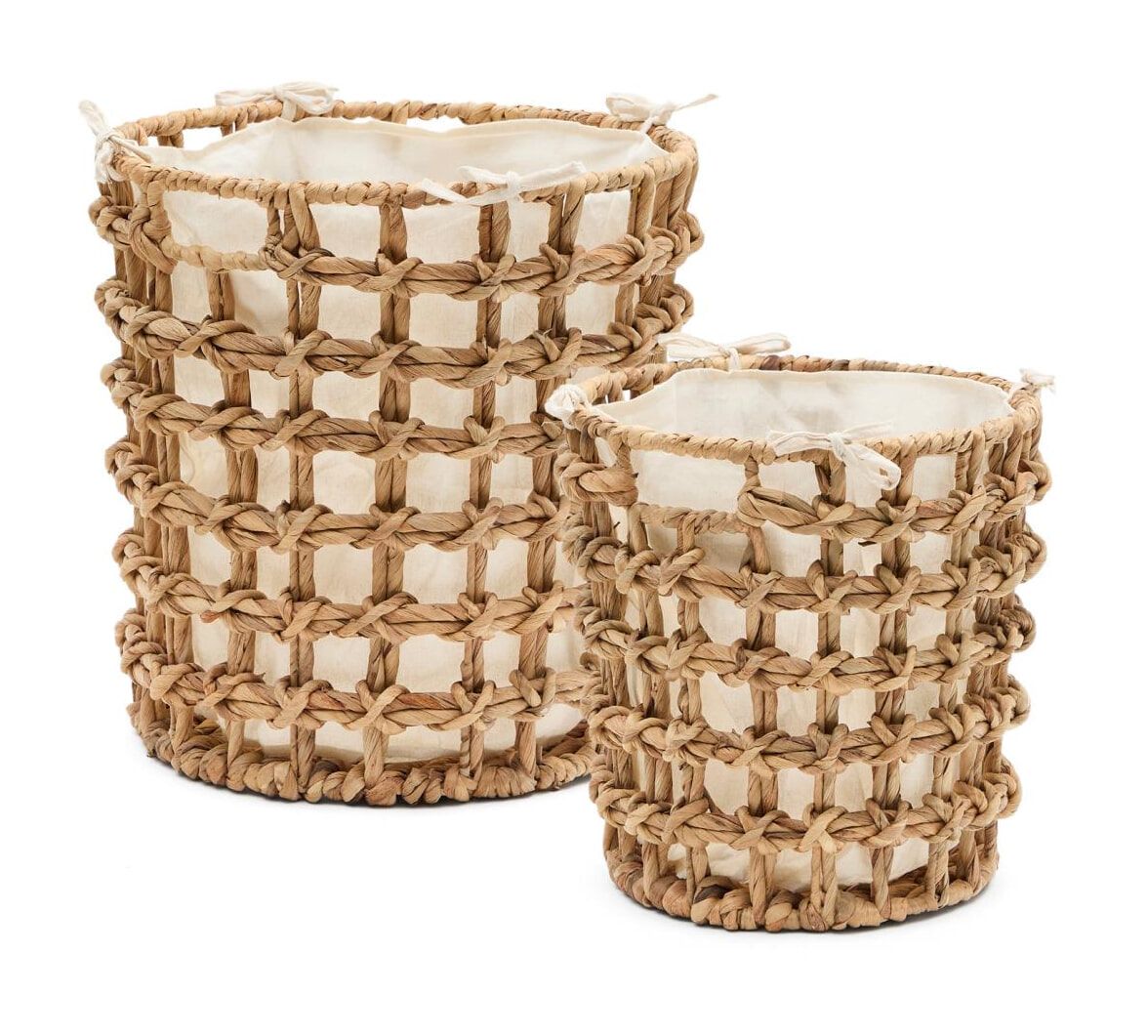 Handgevlochten Waterhyacint Mand Set – Kave Home, 2 stuks, Beige