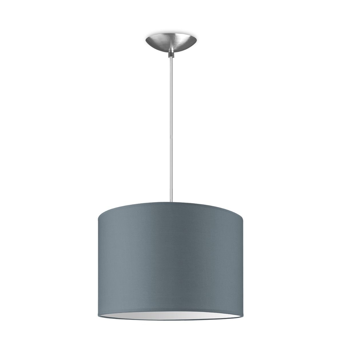 Hanglamp Basic Bling Ø 30 cm in Lichtgrijs – Stijlvolle Textielkap voor Hal, Woonkamer & Keuken