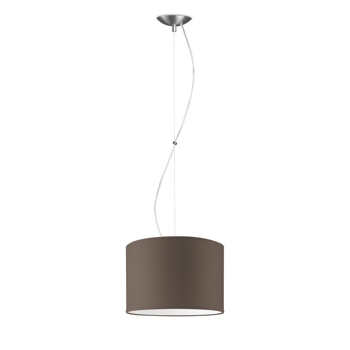Hanglamp Basic Deluxe Bling Ø 30 cm – Taupe, handgemaakte katoenen kap