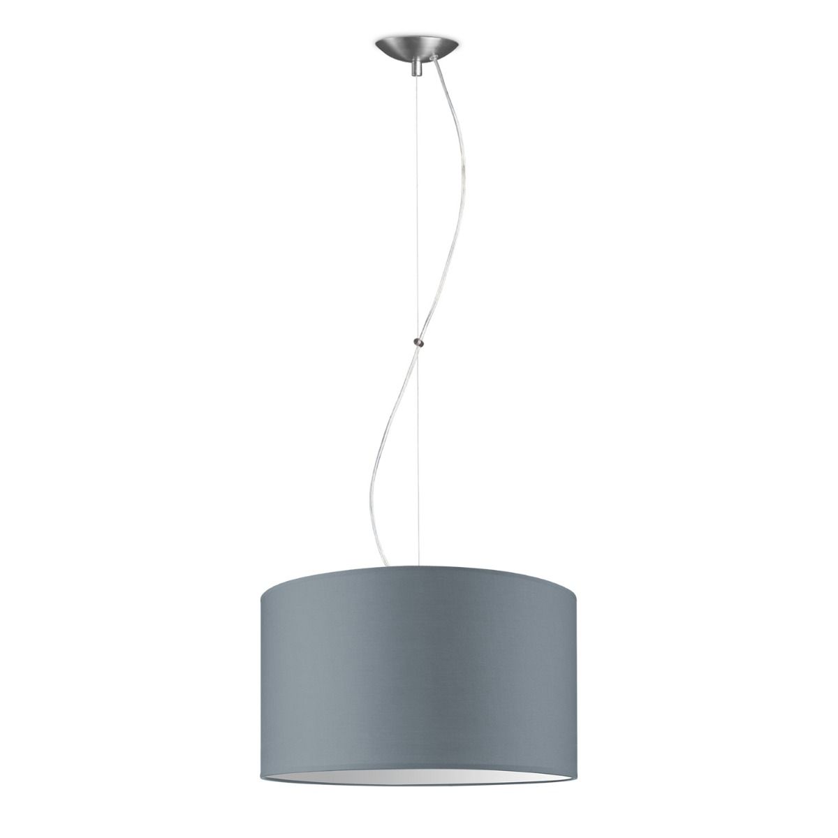 Hanglamp Basic Deluxe Bling Ø 40 cm – Lichtgrijze Katoenen Kap