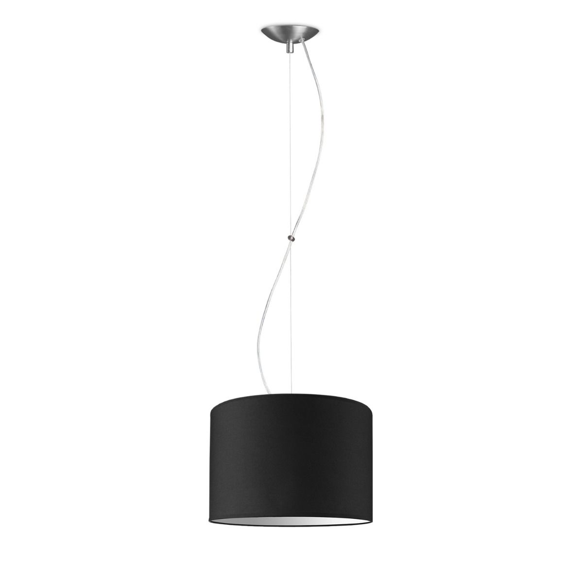 Hanglamp Basic Deluxe Bling – Zwarte Katoenen Pendel Ø 30 cm