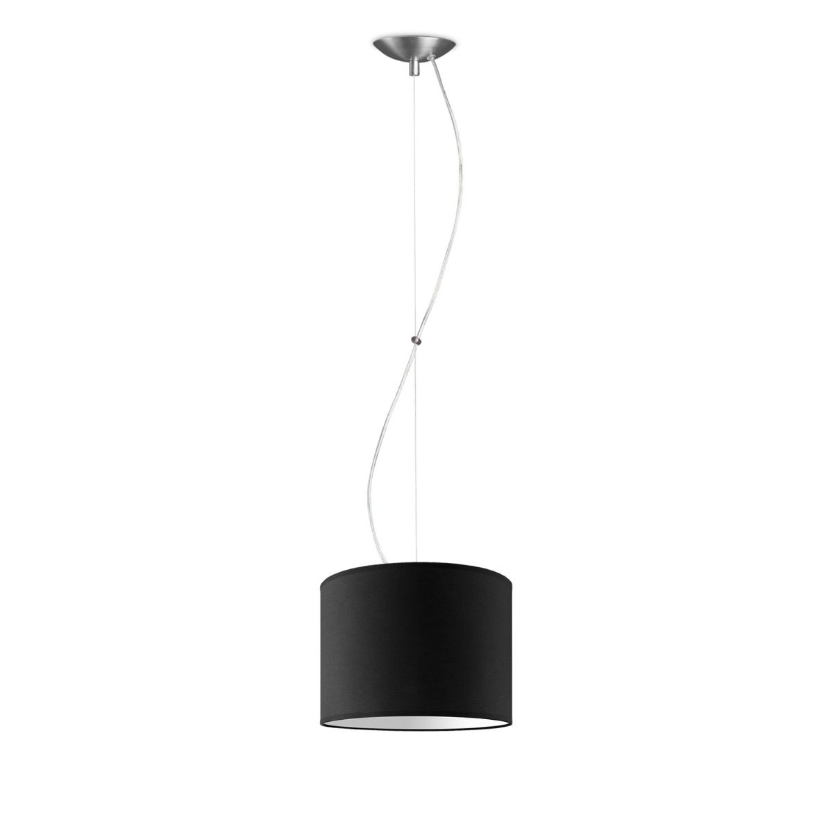 Hanglamp Basic Deluxe Bling – Zwarte ronde kap, Ø 25 cm
