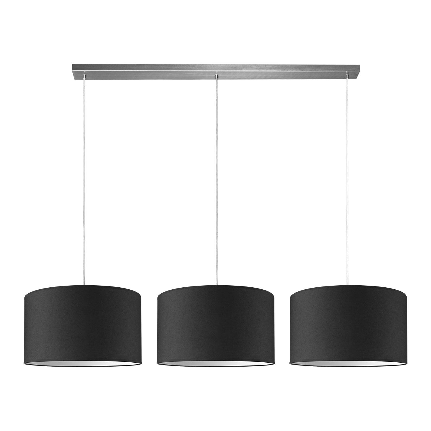 Hanglamp Beam 3 Bling – Luxe drielichts pendel met zwarte katoenen kappen