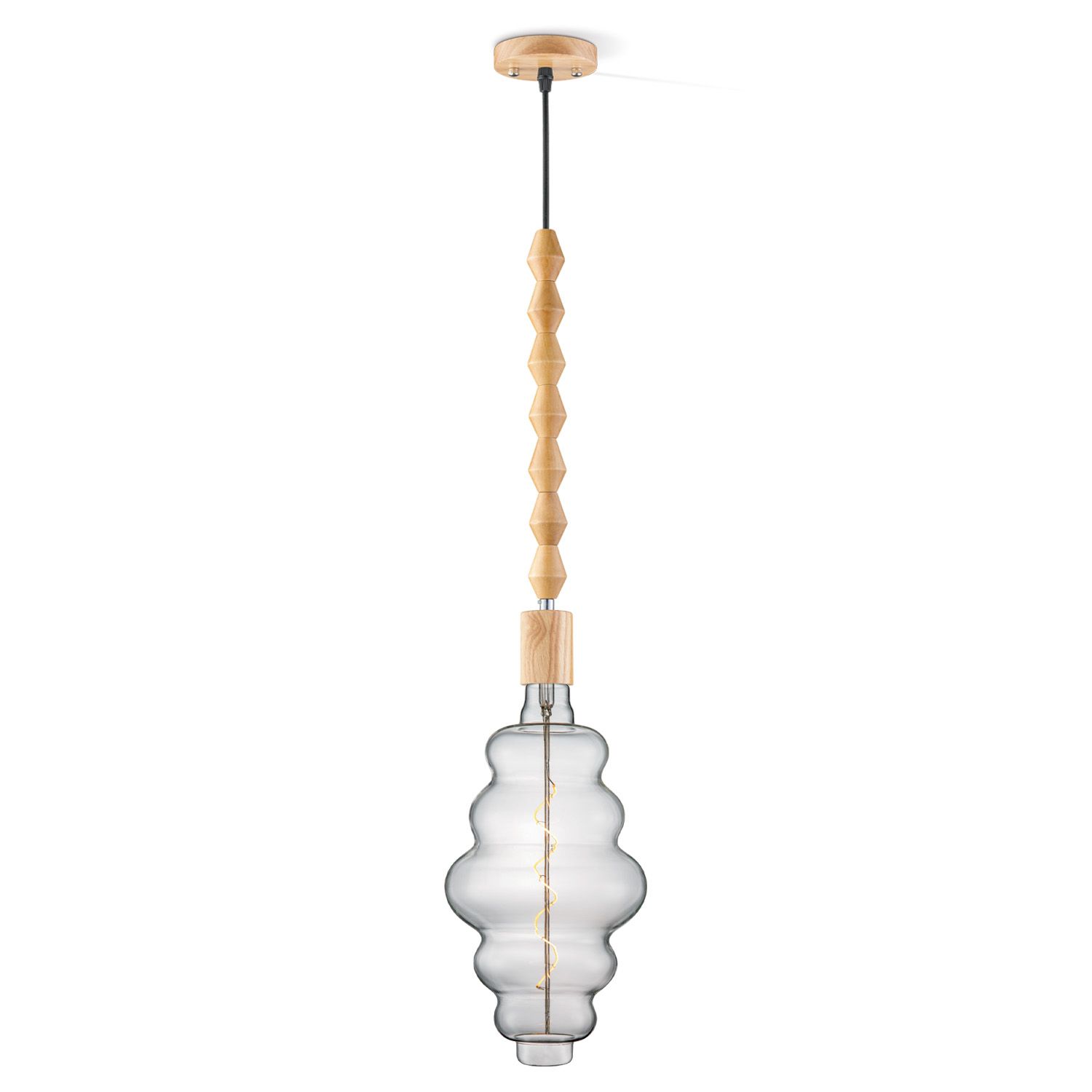 Hanglamp Dana Cloud – Houten pendellamp in helder