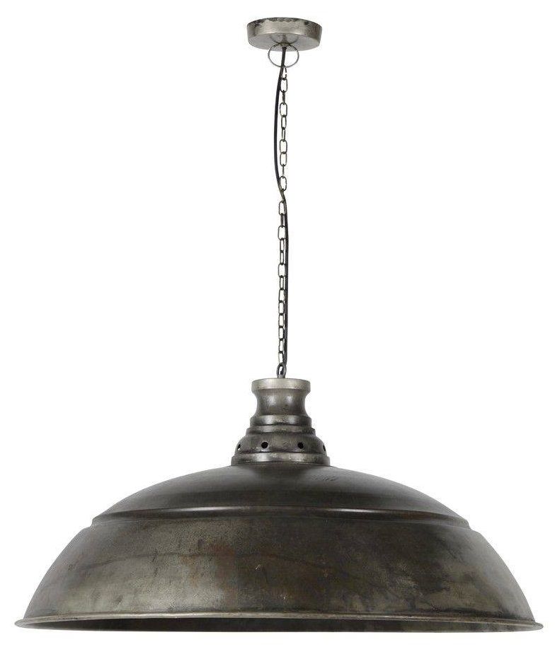 Hanglamp Industry Ø80 in Oud Zilver – Grote Industriële Lichtbron voor de Eetkamer
