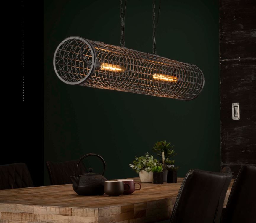 Hanglamp Kooi 121 cm – Industrieel Design in Slategrijs
