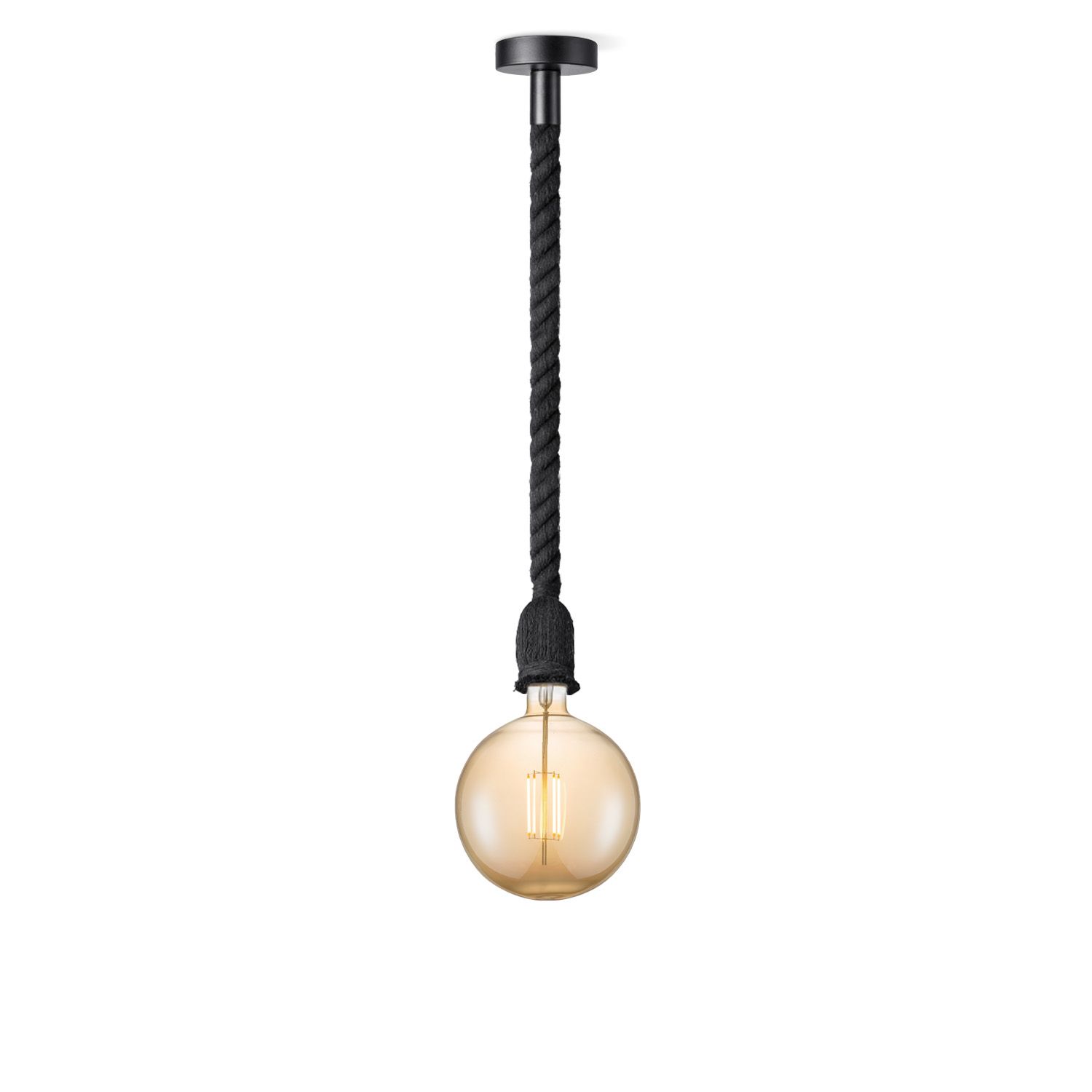 Hanglamp Leonardo van Home Sweet Home – Zwart touw met amber LED
