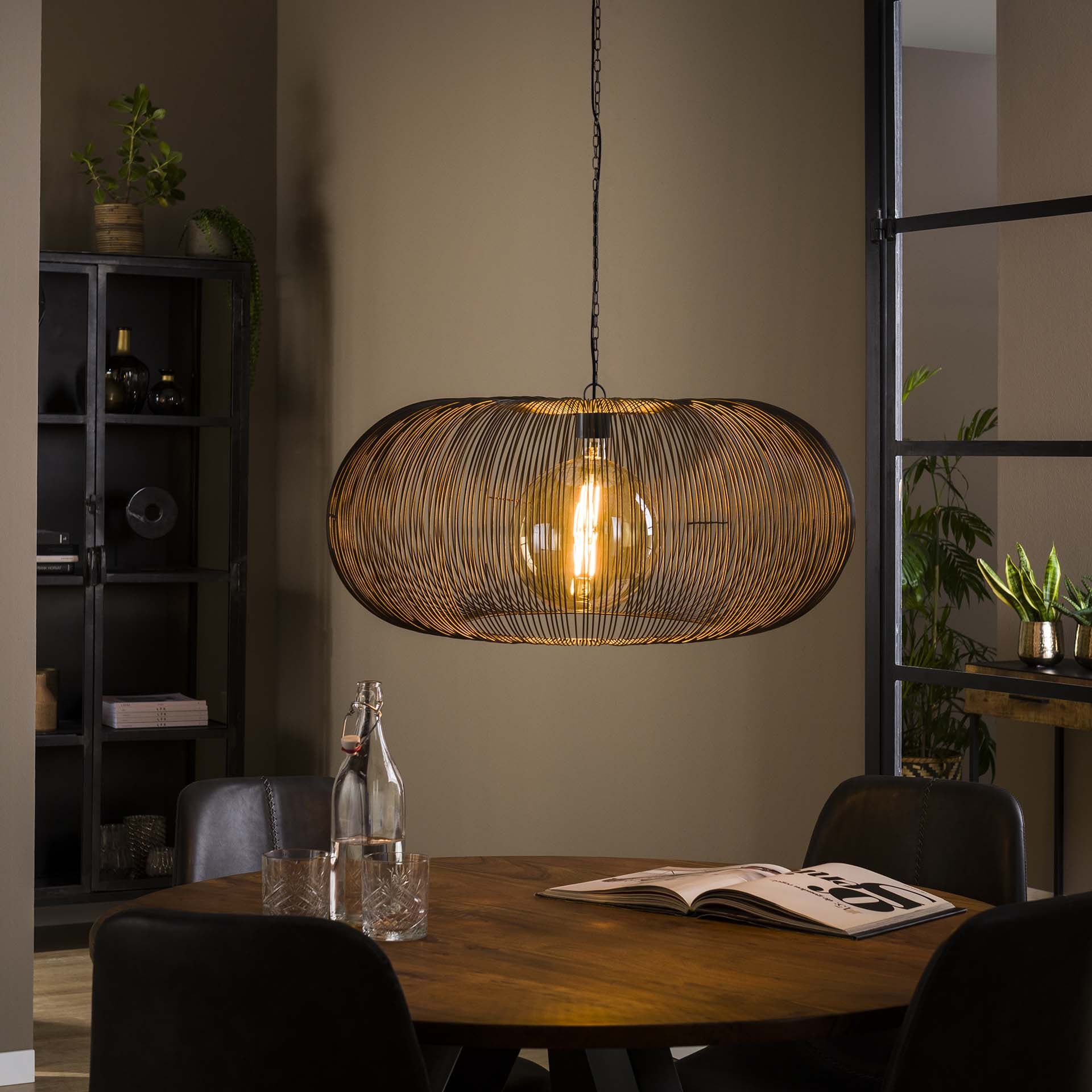 Hanglamp Mallory Ø70 cm – stijlvol metaal in zwart nikkel
