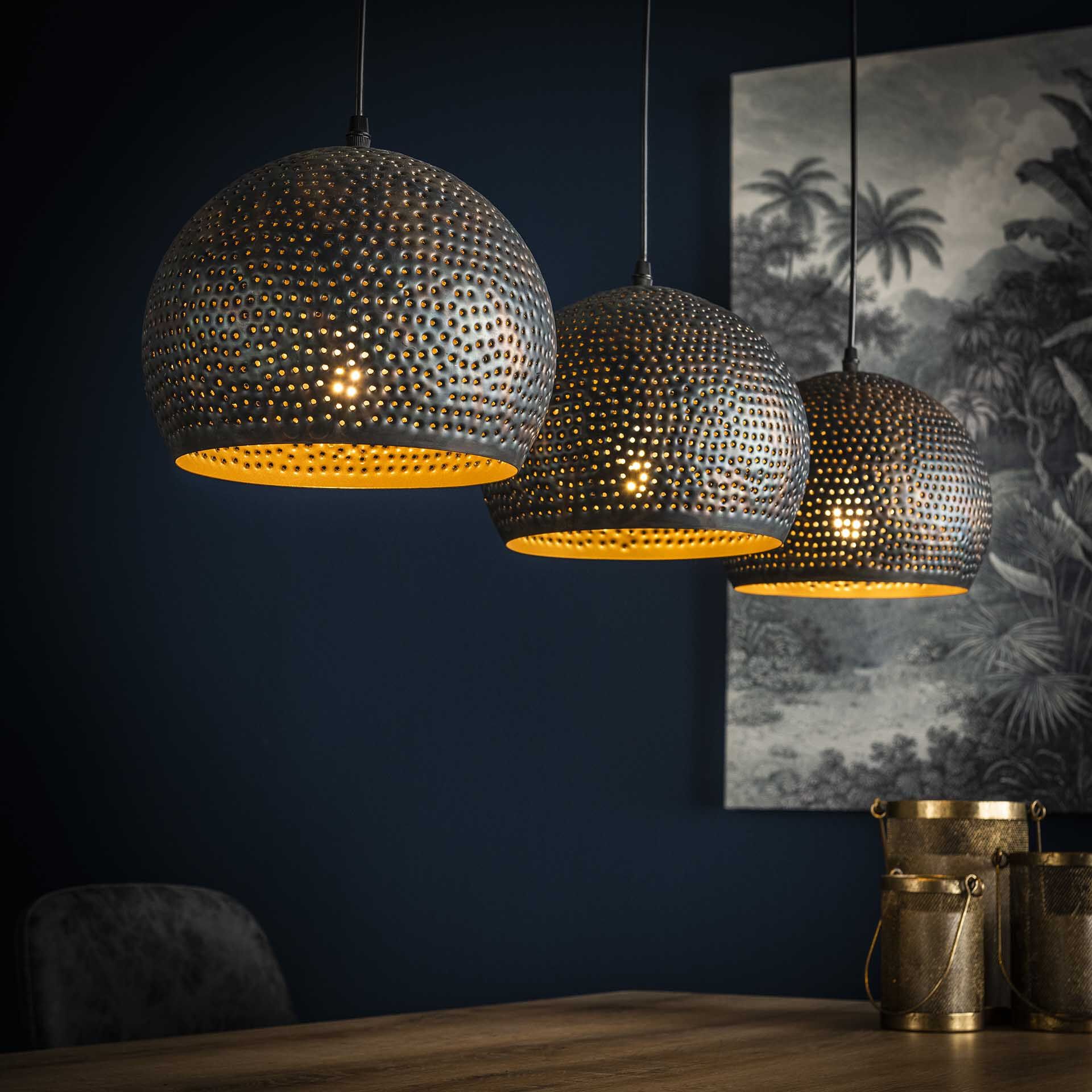 Hanglamp Murray 3‑licht – stijlvol zwart‑bruin voor een warme, eigentijdse sfeer