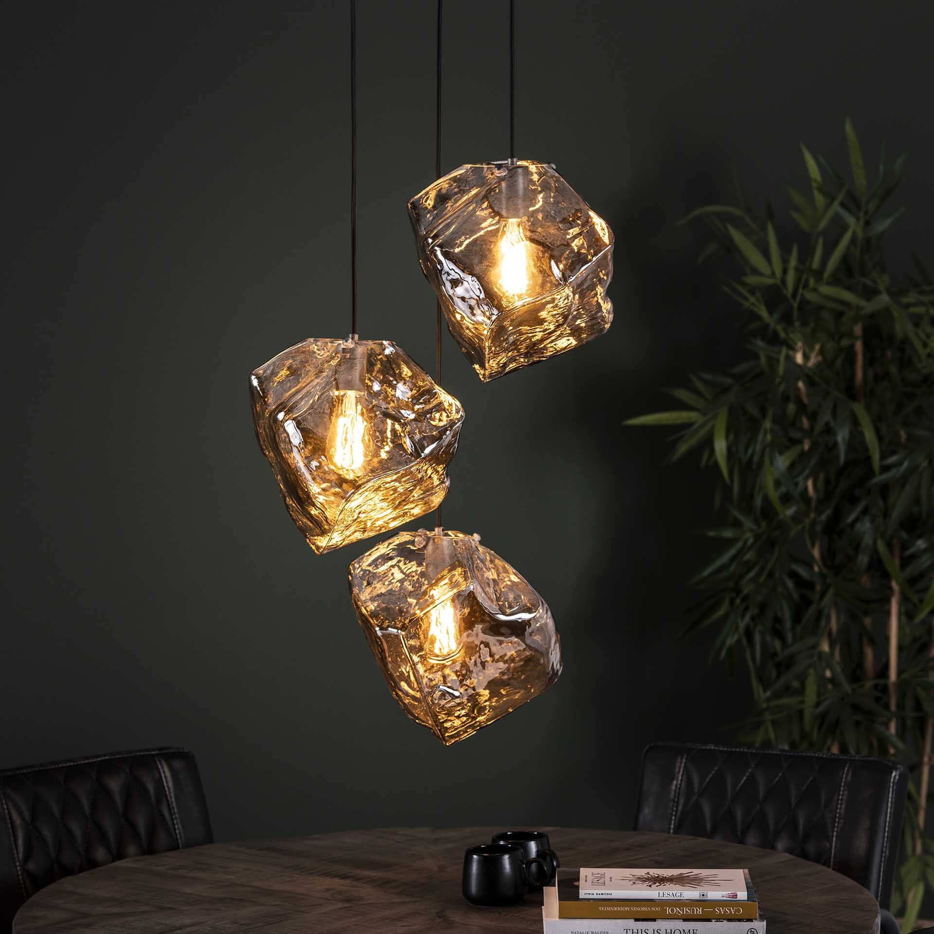 Hanglamp Rock 3‑lamps – Verchroomd design voor een luxueuze sfeer