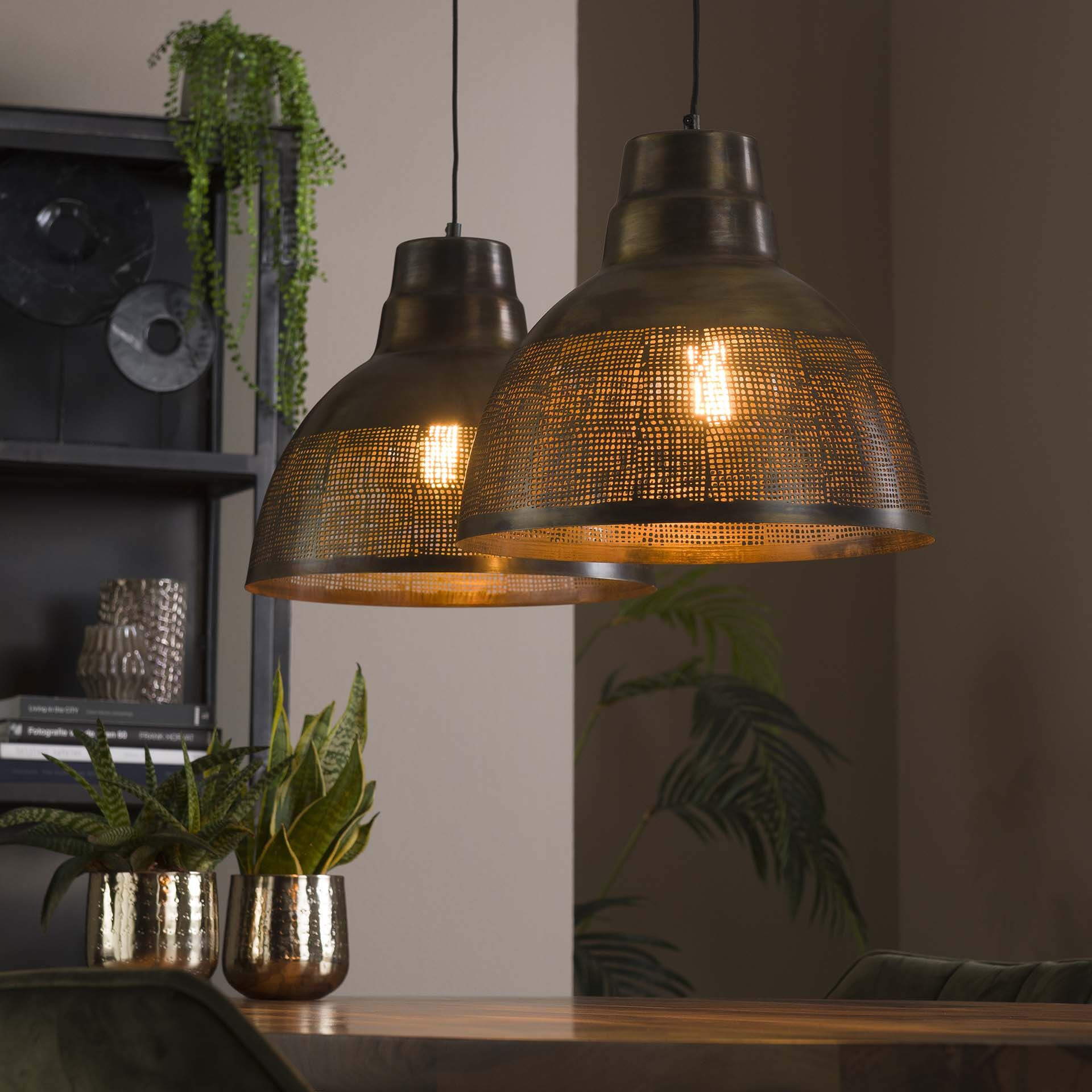 Hanglamp Rubio – Brons antiek, twee lampen voor sfeer en functionaliteit