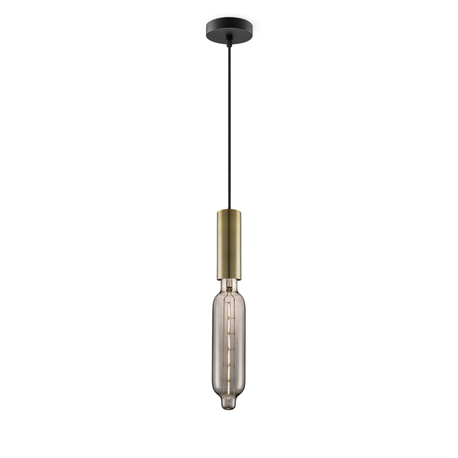 Hanglamp Saga in Brons Smoke – Moderne LED Pendel met Stijlvolle Cilindervorm