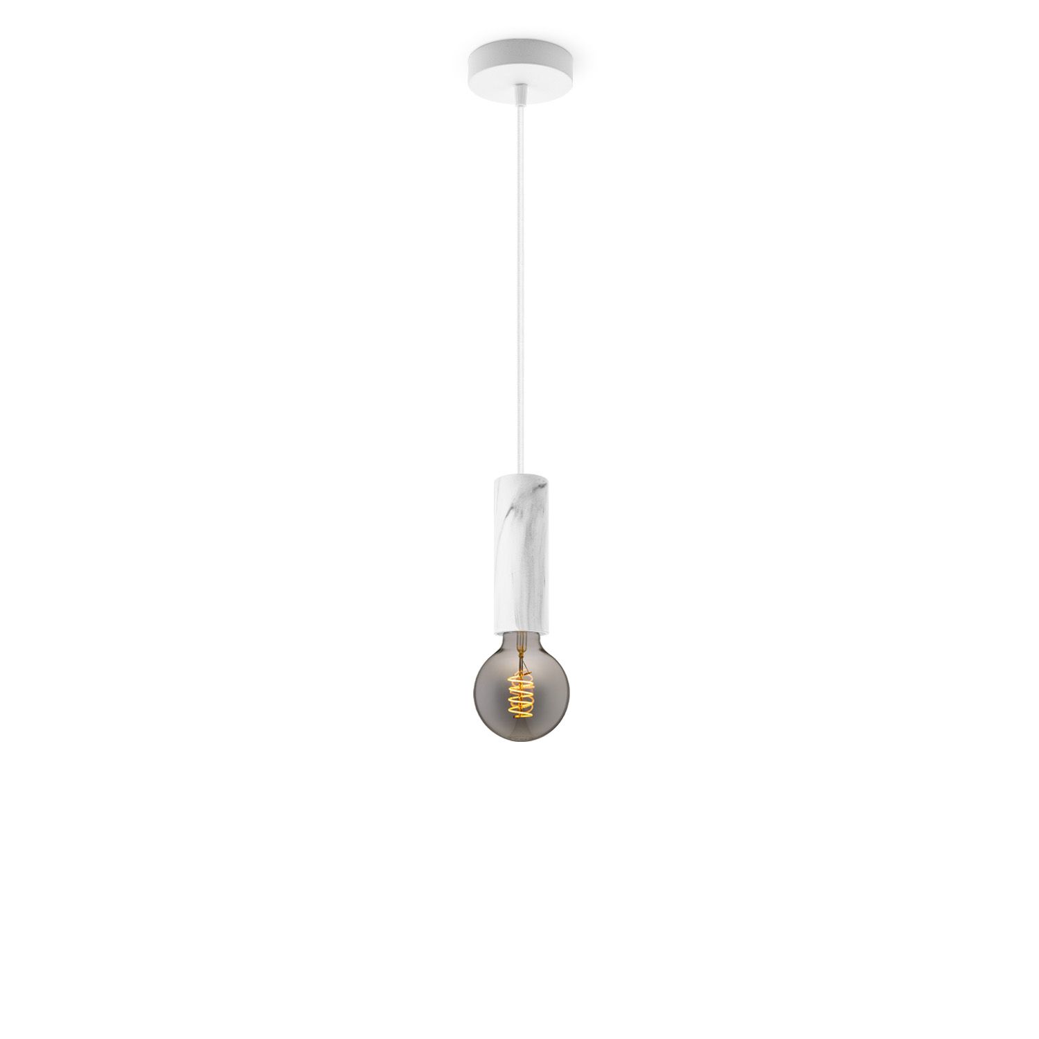 Hanglamp Saga marmer Spiral – Elegante vintage LED in Smoke