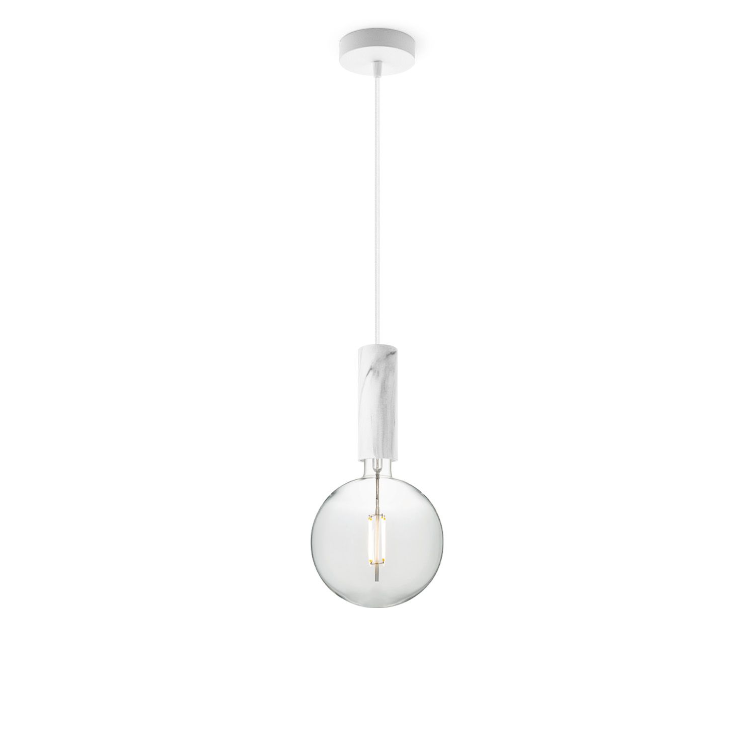 Hanglamp Saga – Marmerlook met vintage LED en stralende helderheid