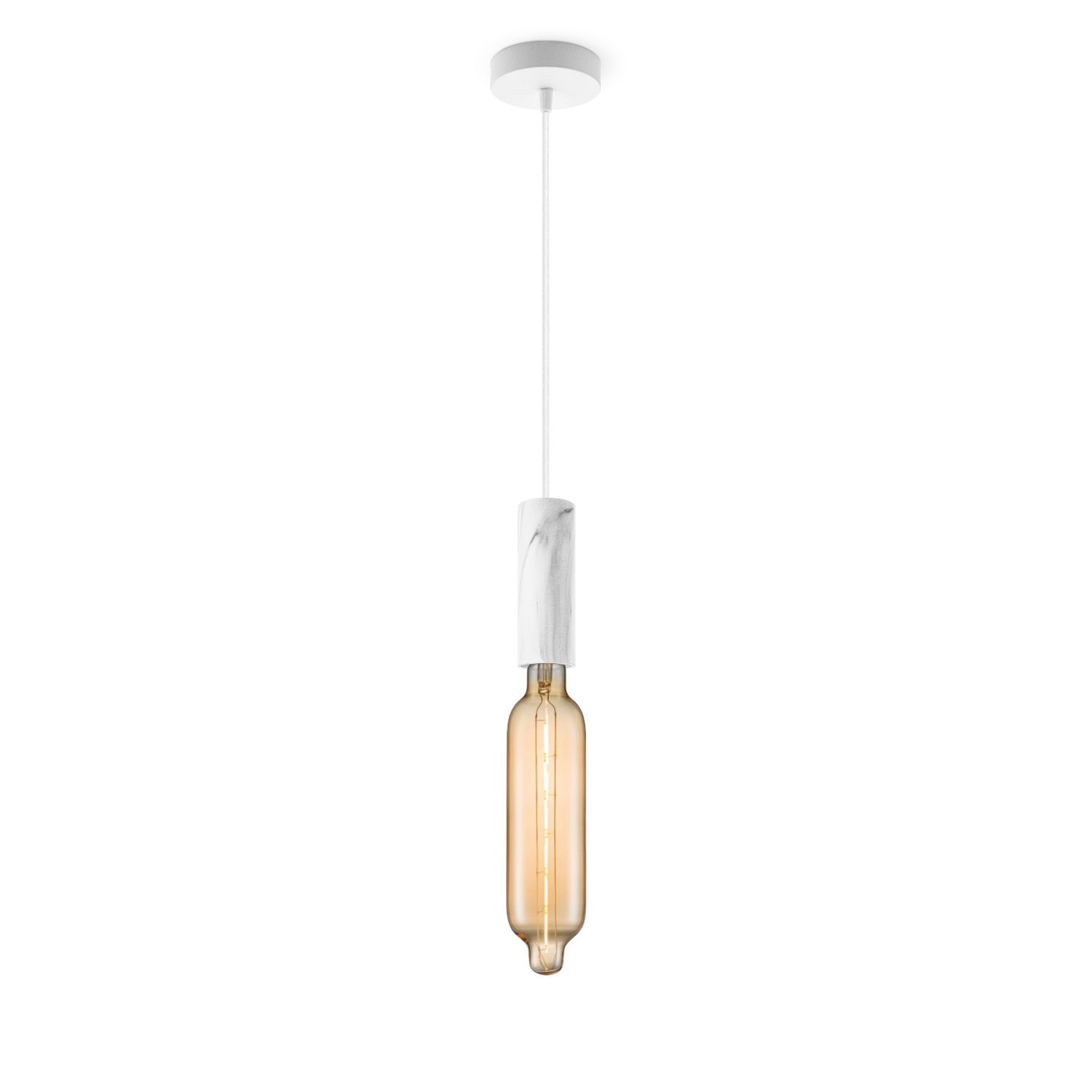 Hanglamp Saga – Marmerlook met warme amber LED voor een stijlvolle woonkamer