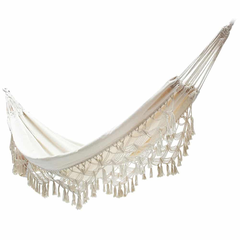 Hangmat QUVIO 280 × 150 cm – Bohemian comfort voor binnen en buiten
