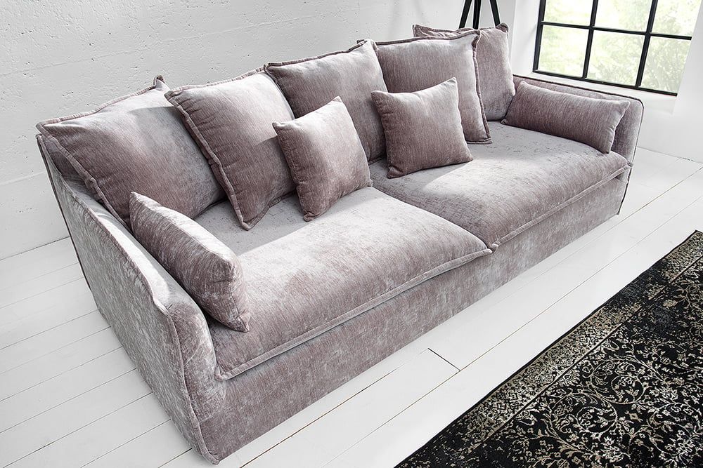 HEAVEN 3‑zitsbank 200 cm – luxe taupe fluweel met verwijderbare bekleding