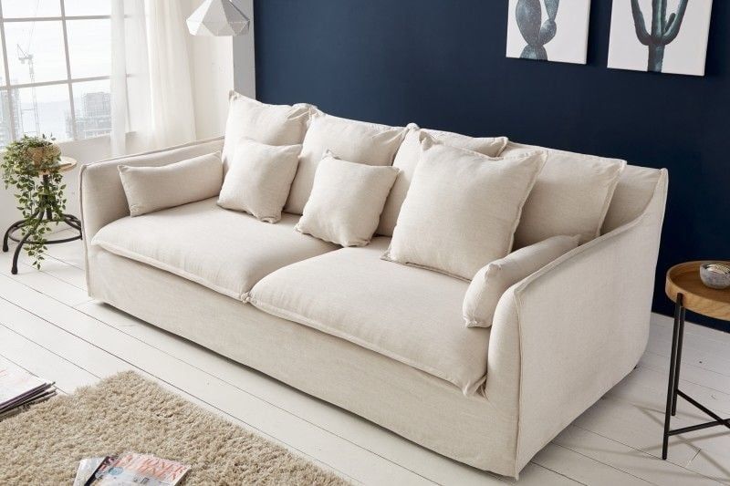 Heaven 3‑zitsbank in Natuurlijk Linnen – Comfort en Stijl van Invicta Interior