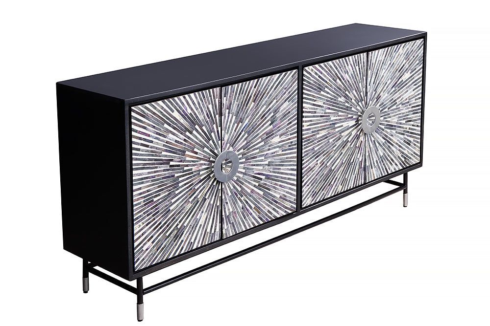 HERITAGE Dressoir 160 cm – Stijlvol Mozaïek in Zwart‑Wit van Invicta Interior