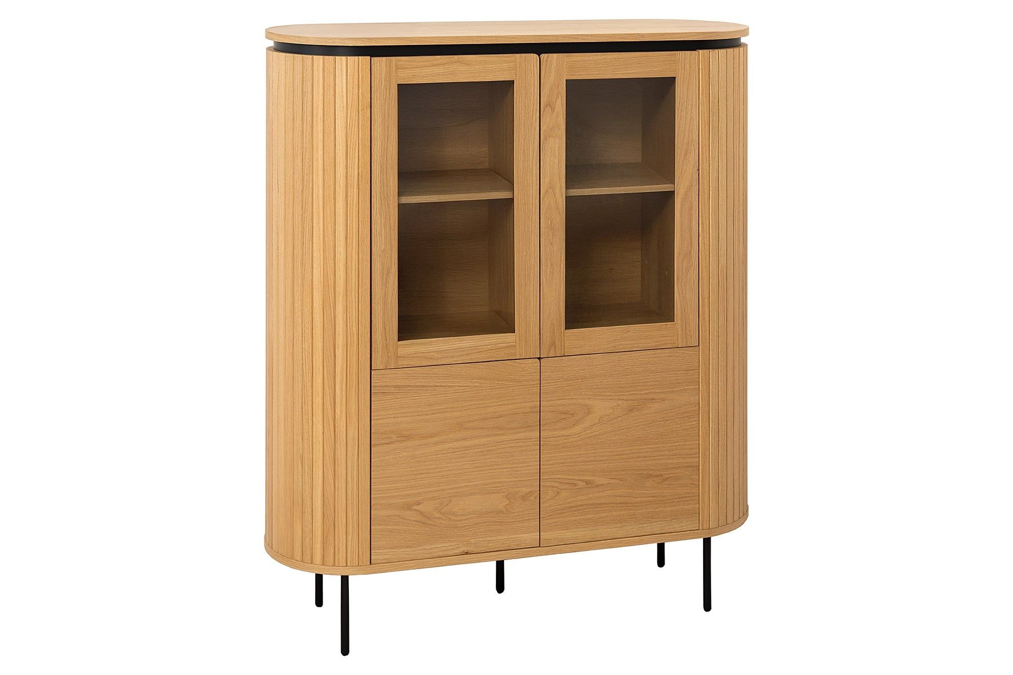 Highboard ATELIER 140 cm – Natuurlijk eikenhoutlook met zwarte poten | Invicta Interior