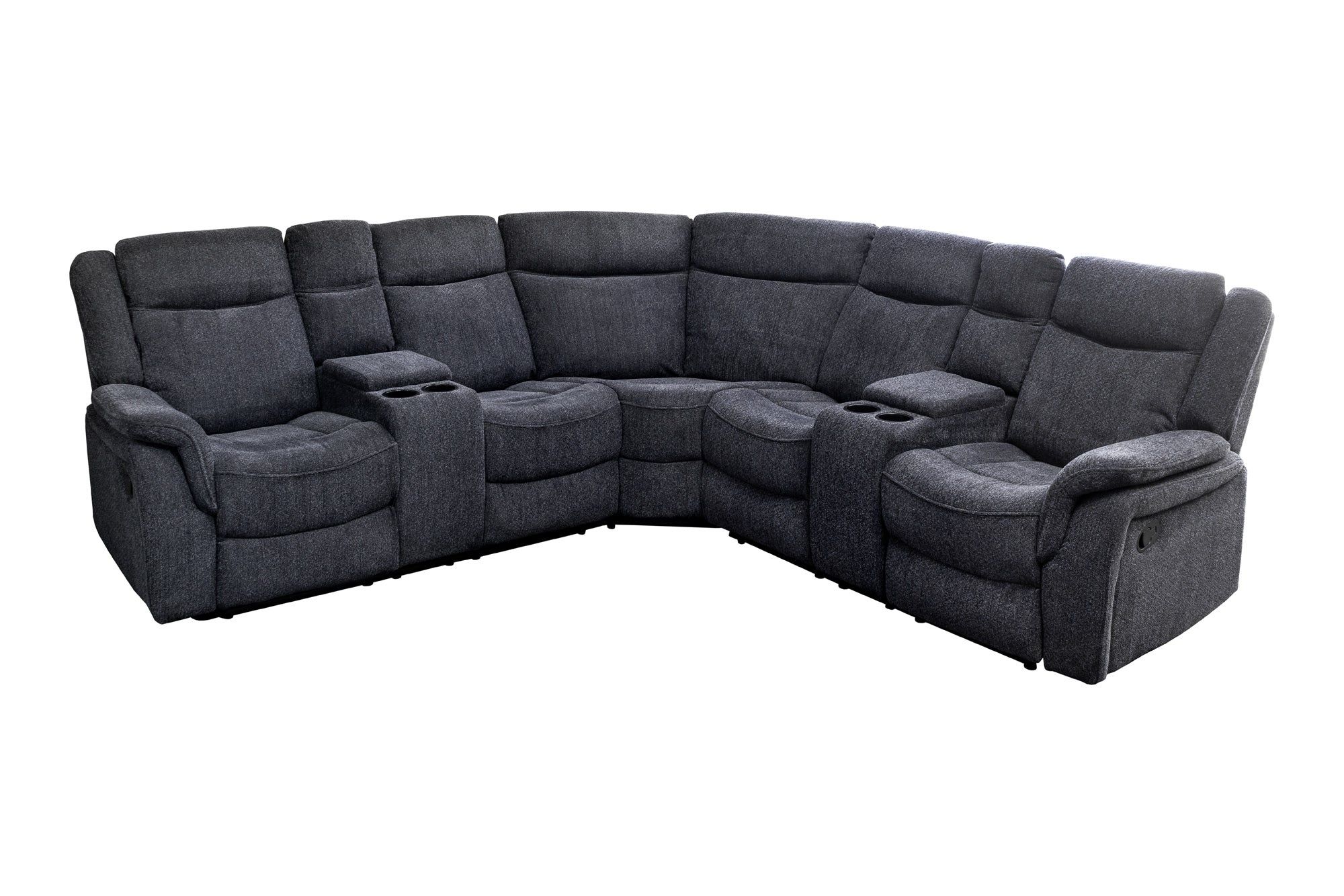 Hollywood 5‑zits cinemafauteuil hoekbank – stijlvol comfort in donkergrijs