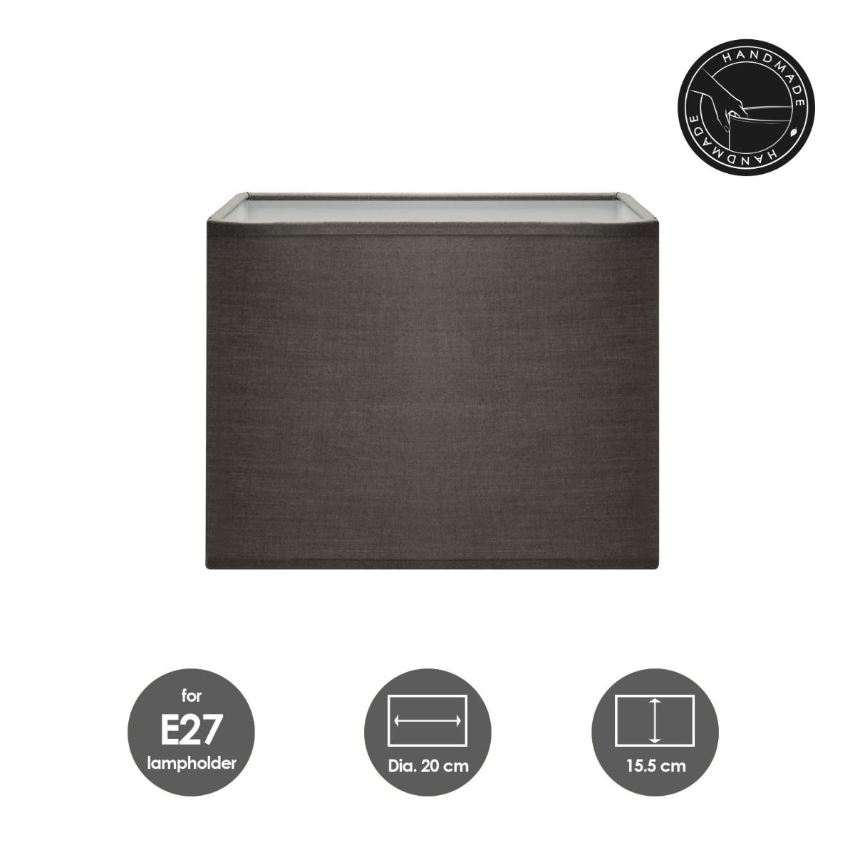 Home Sweet Home Block Lampenkap 20 cm – Stijlvolle, Midden‑grijze Sfeerverlichting