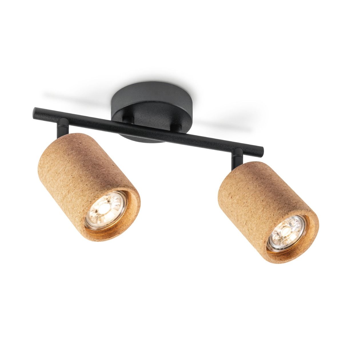 Home Sweet Home Cork LED Opbouwspot 2L – Natuurlijke Verlichting met Kurk en Zwart Design