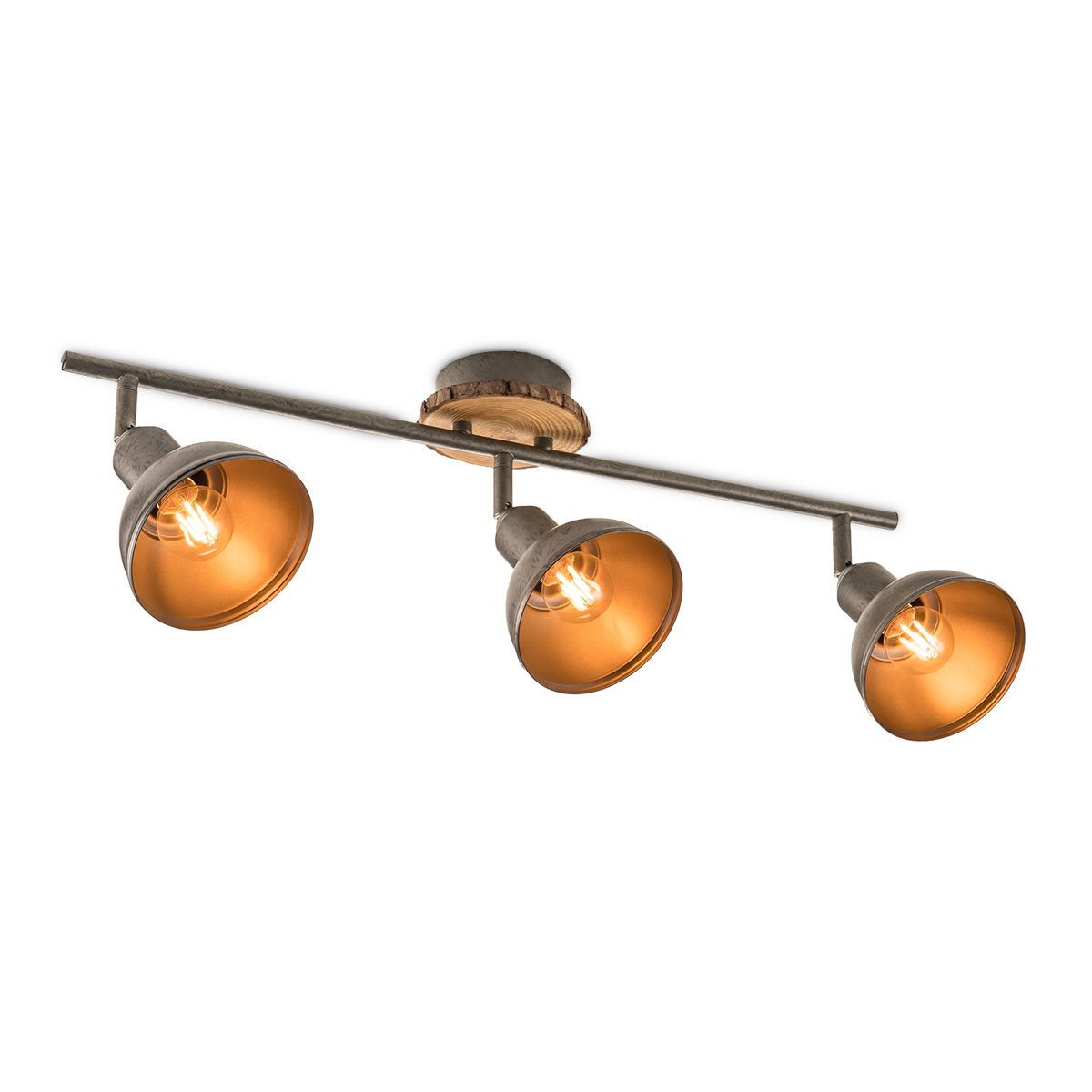 Home Sweet Home Denver LED Opbouwspot 3‑Licht – Natuurlijke Landelijke Plafondlamp