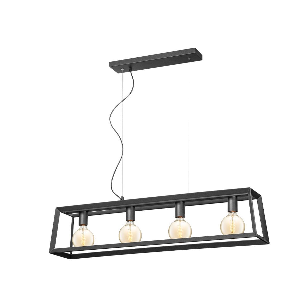 Home Sweet Home Dito Hanglamp 4‑licht Zwart – Industriële Elegantie voor Jouw Eettafel