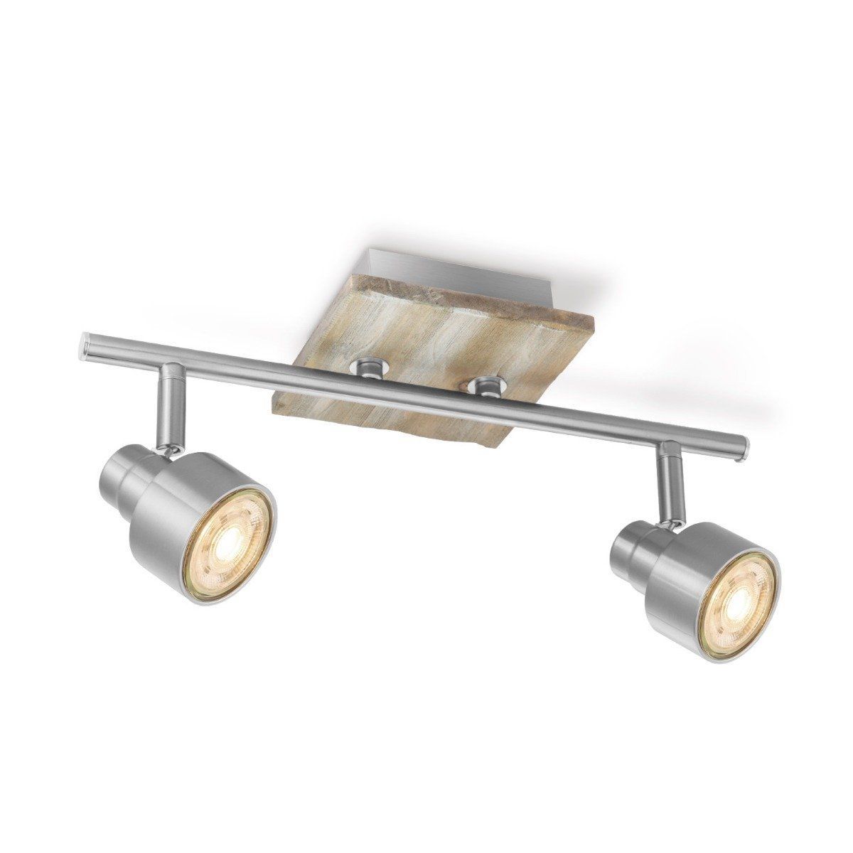 Home Sweet Home Drift LED‑opbouwspot 35,5 cm – Dimbare, warmwit met houten blad