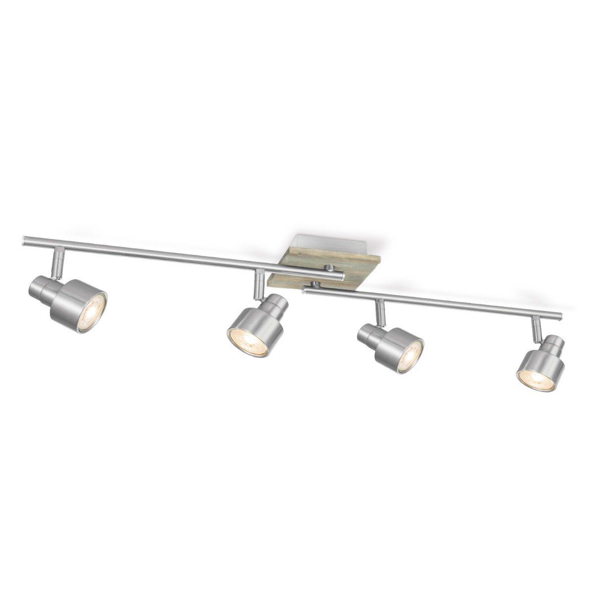 Home Sweet Home Drift LED Opbouwspot – 80,5 cm, Matstaal & Ruw Hout