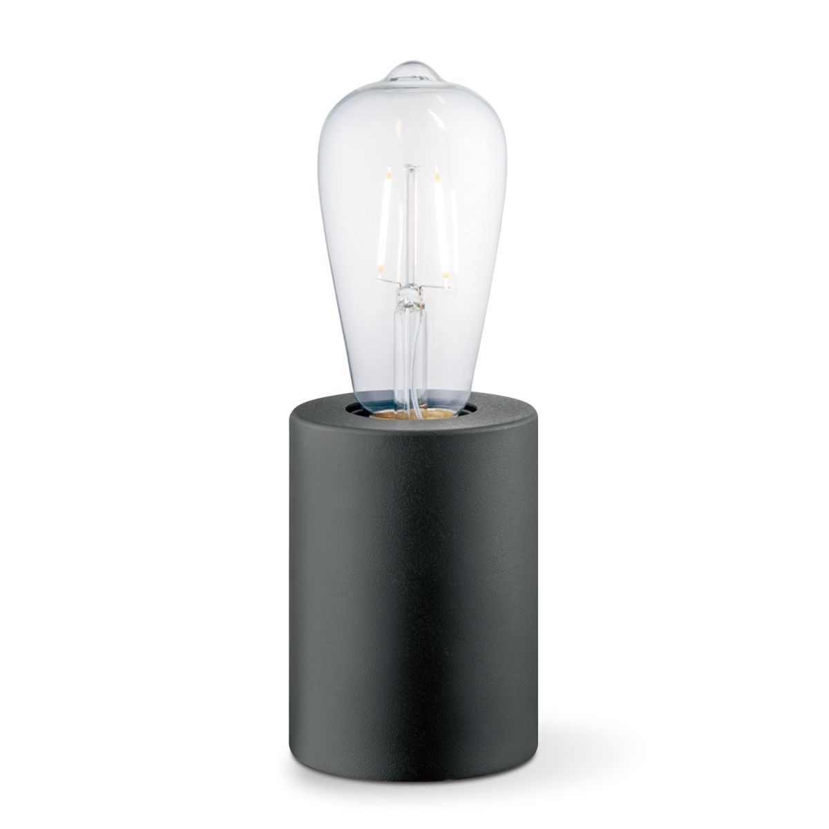 Home Sweet Home Dry 10 – Compact Rond Zwart Tafellampje met Aanpasbare Lichtbron