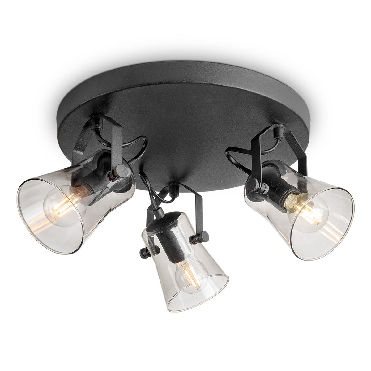 Home sweet home Edge LED opbouwspot – Zwart, ronde 3‑lichts verlichtingsoplossing