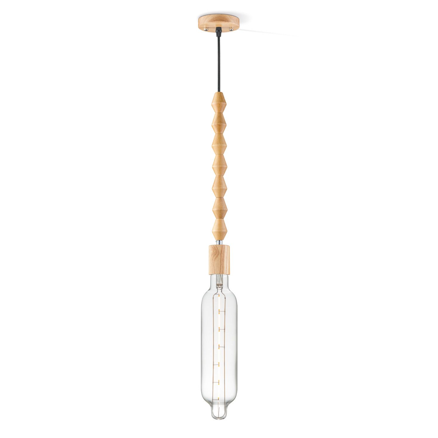Home Sweet Home Hanglamp Dana Tube – Heldere Houten Pendellamp