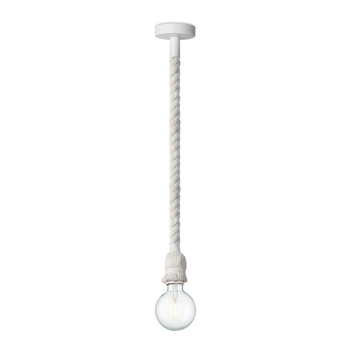 Home Sweet Home Hanglamp Leonardo 100 – Strakke Witte Touwlamp voor een Sfeervol Interieur