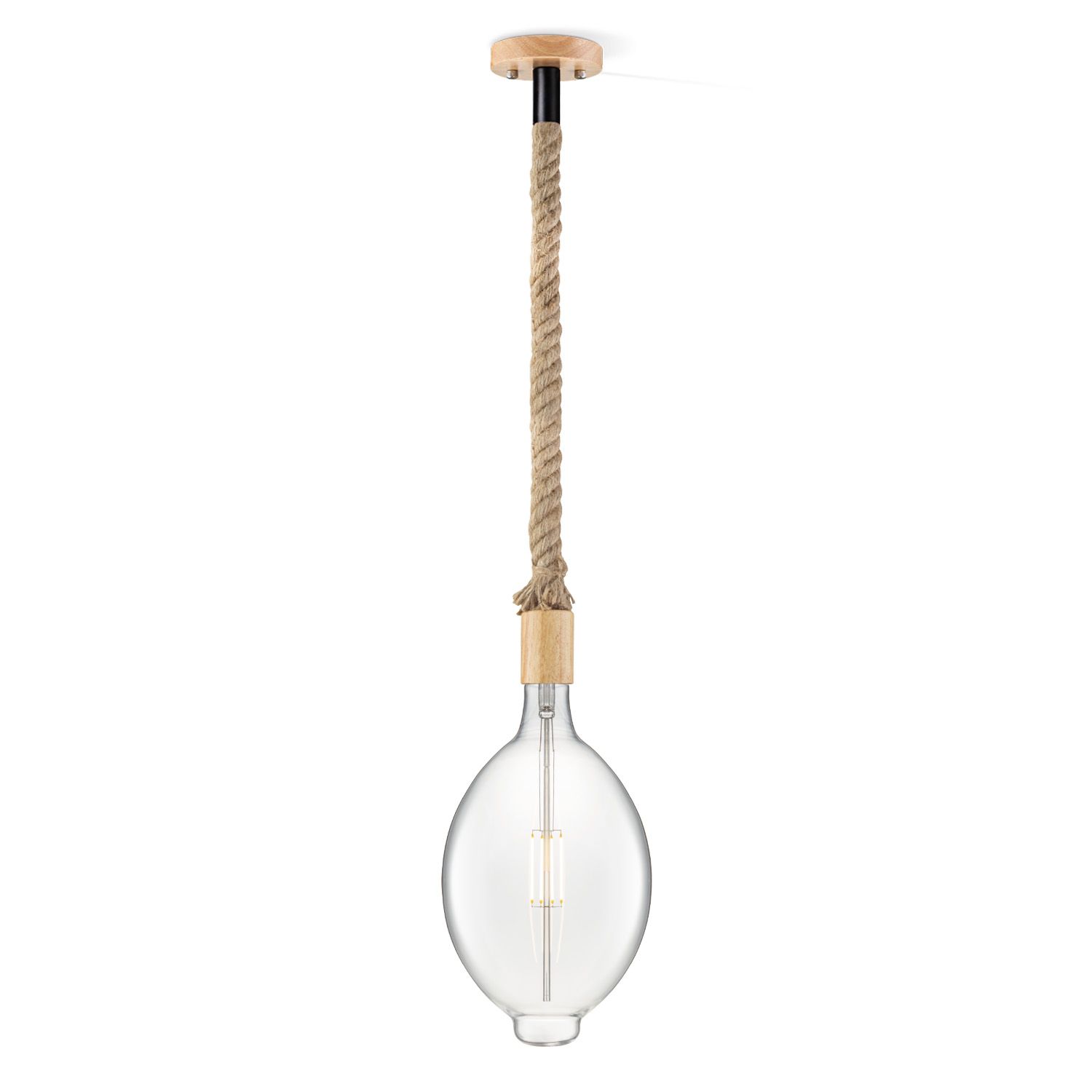 Home Sweet Home Hanglamp Leonardo Oval – Heldere Touwlamp voor Modern Wooncomfort
