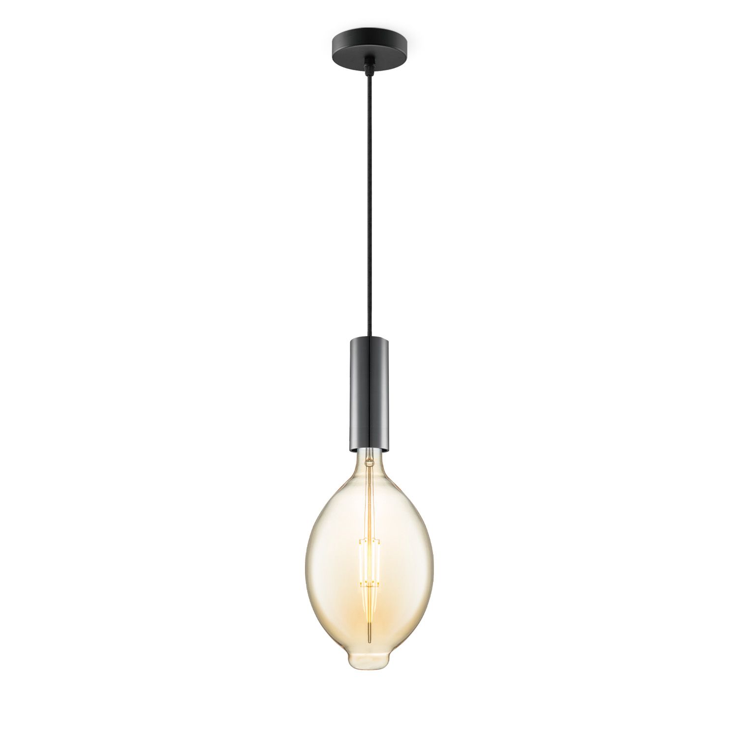 Home sweet home hanglamp Saga – Zwart & Amber, modern vintage accent voor elk interieur