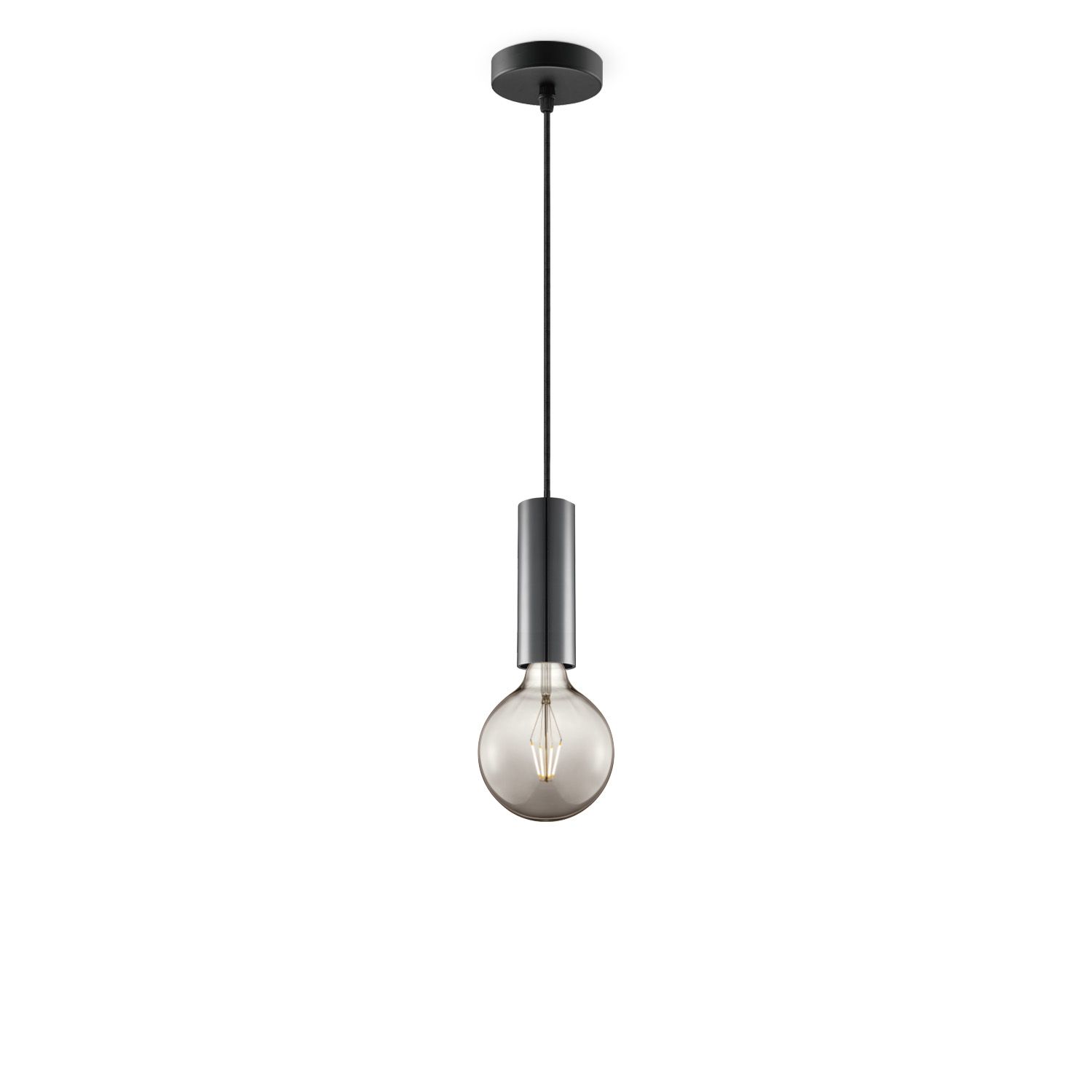 Home Sweet Home Hanglamp Saga – Zwart & Smoke met vintage LED