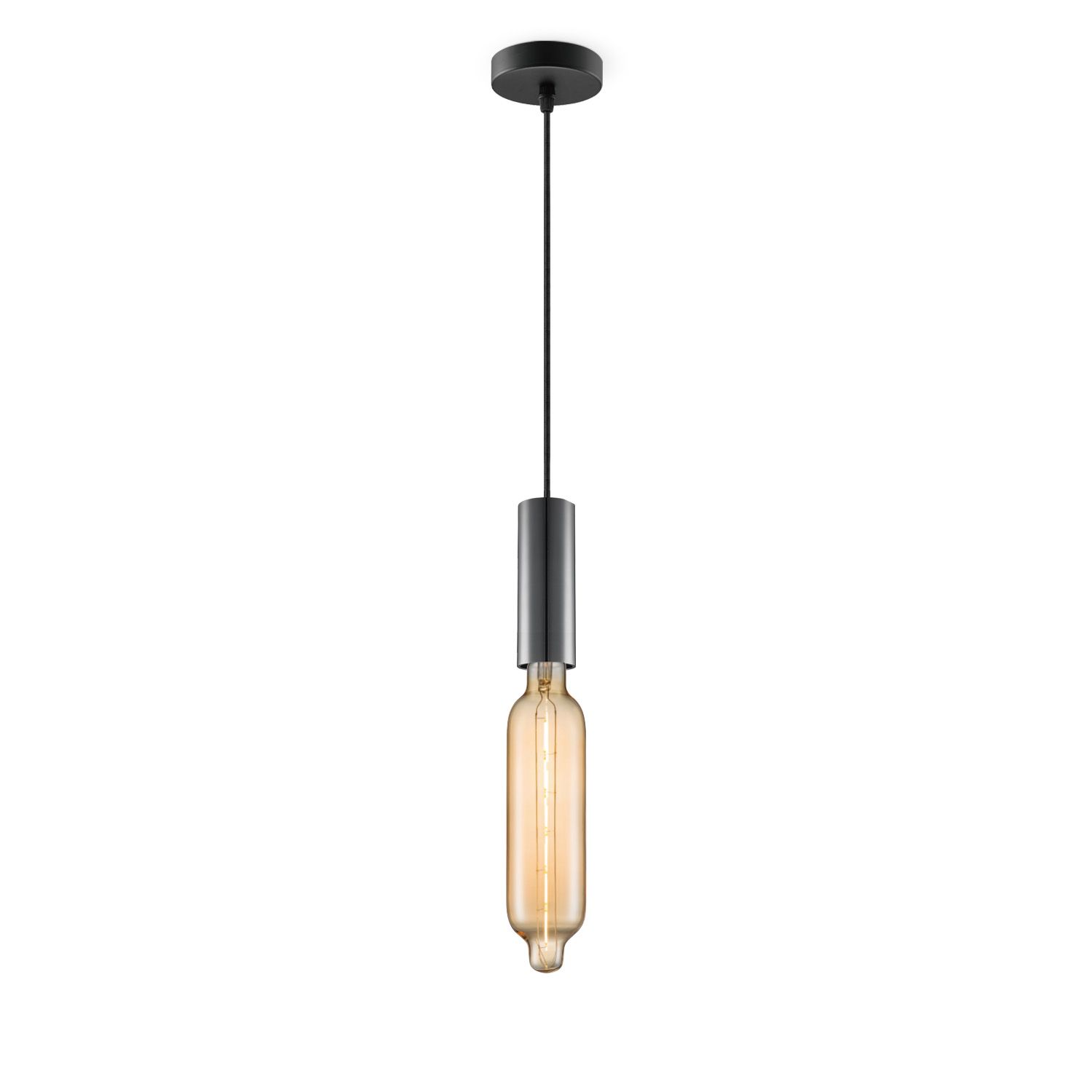 Home Sweet Home Hanglamp Saga – Zwarte pendellamp met warme amber LED