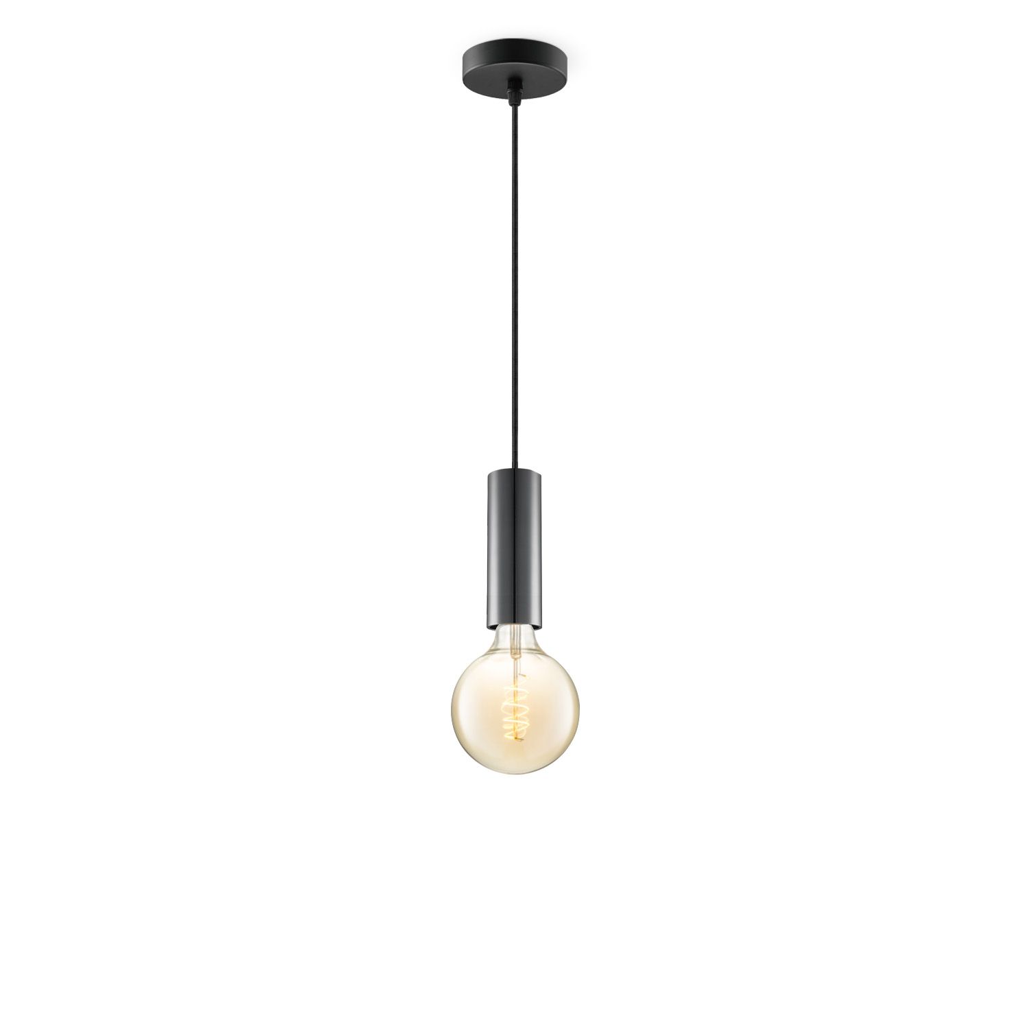 Home Sweet Home Hanglamp Saga – Zwarte Spiral met warme amber LED