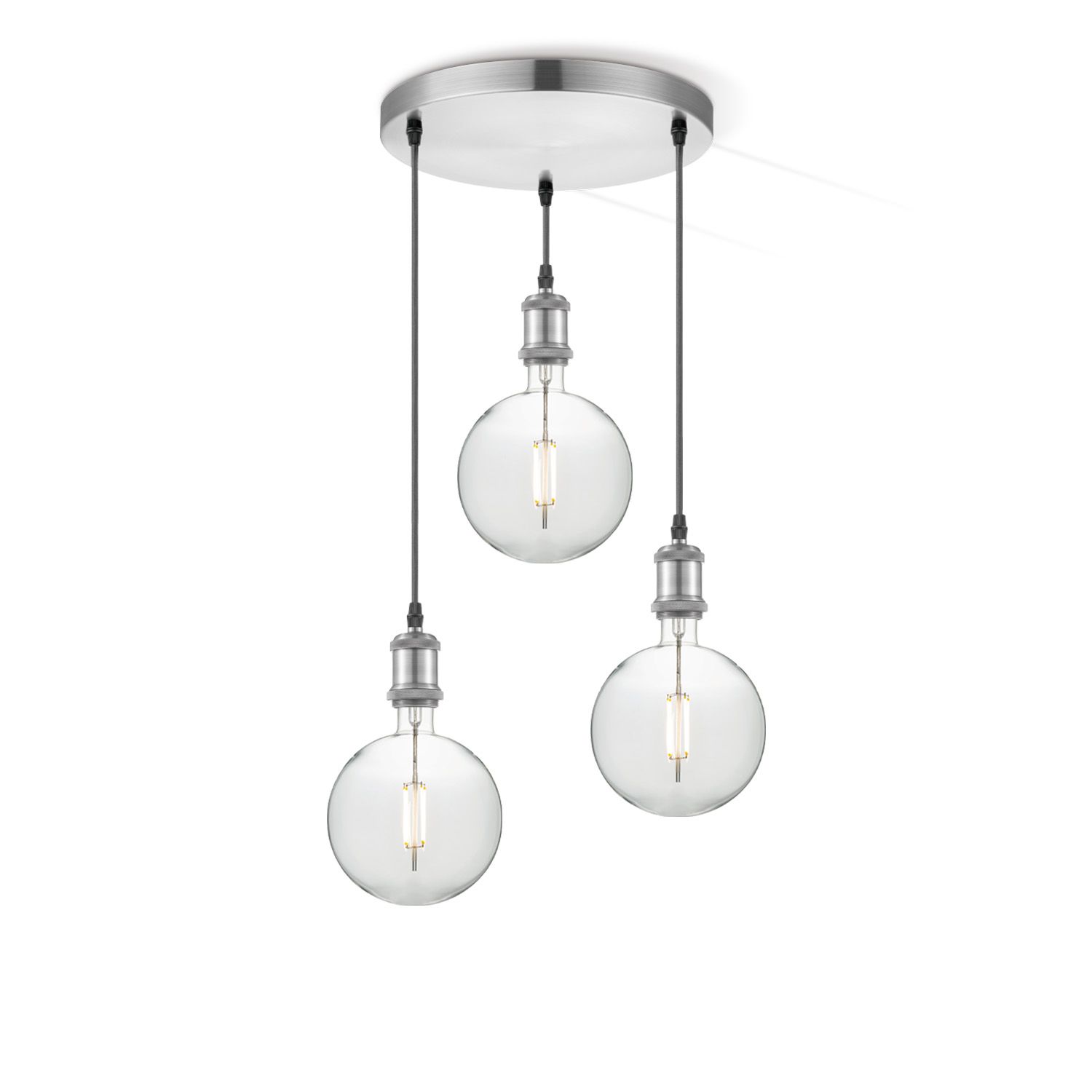 Home Sweet Home Hanglamp Vintage 3‑Licht Globe – Stralende Ronde Plafondverlichting