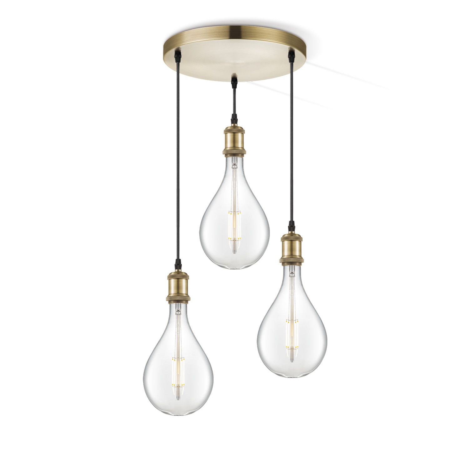 Home Sweet Home Hanglamp Vintage Brons 3L – Elegante Ronde Verlichting voor Elk Interieur