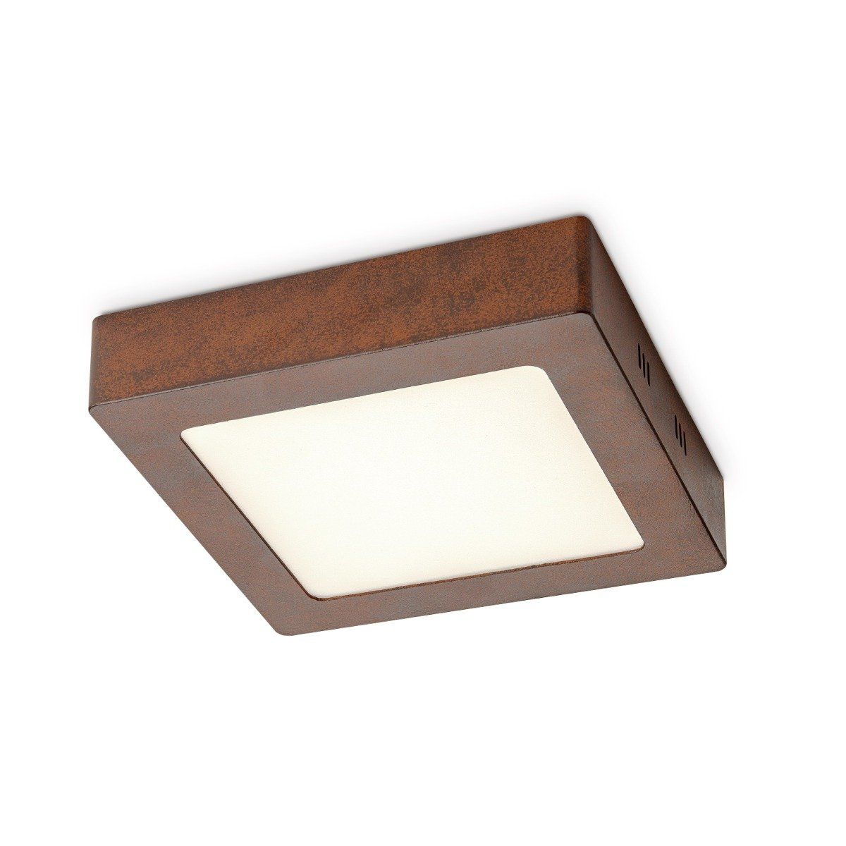 Home sweet home LED plafondlamp Ska – Roestbruine vierkante verlichting