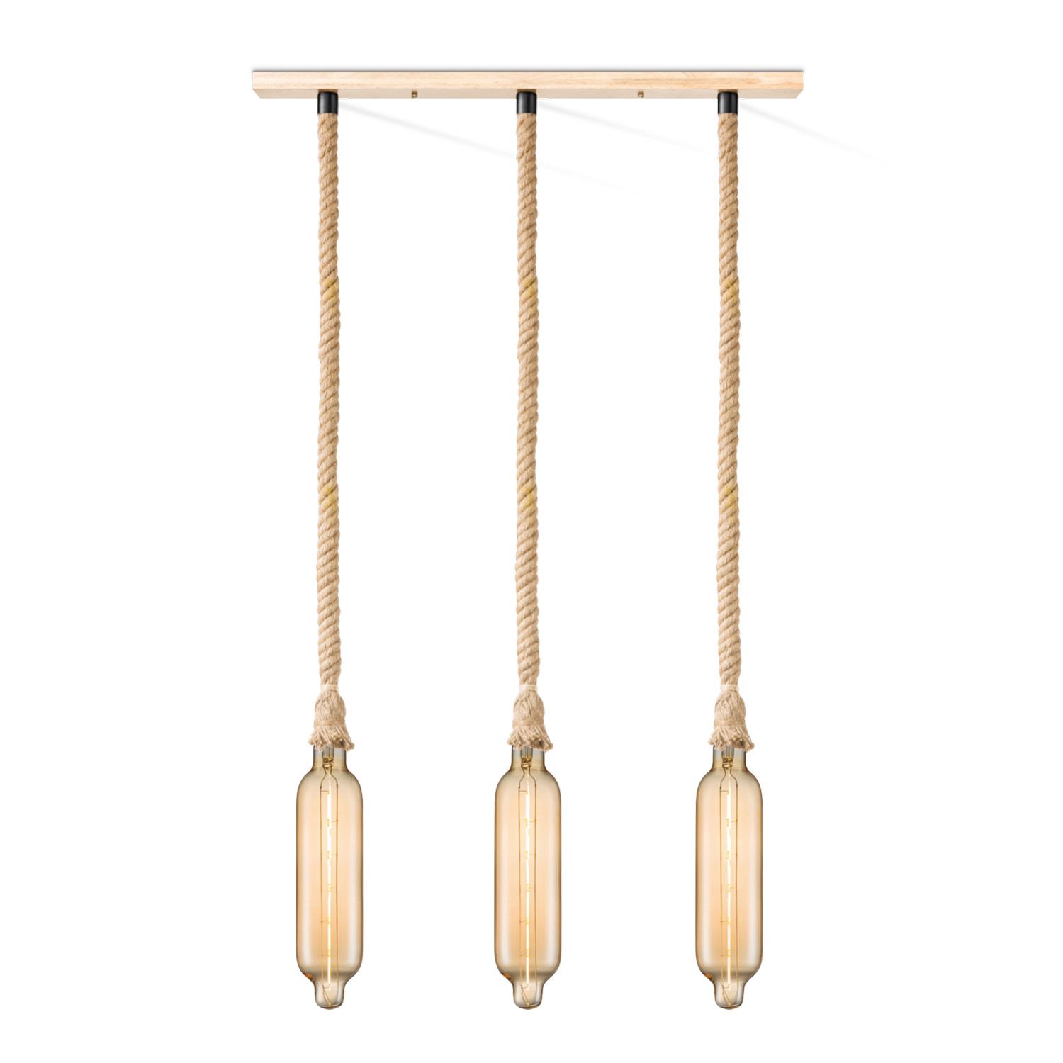 Home Sweet Home Leonardo 3‑Lichts Touw Hanglamp – Amber