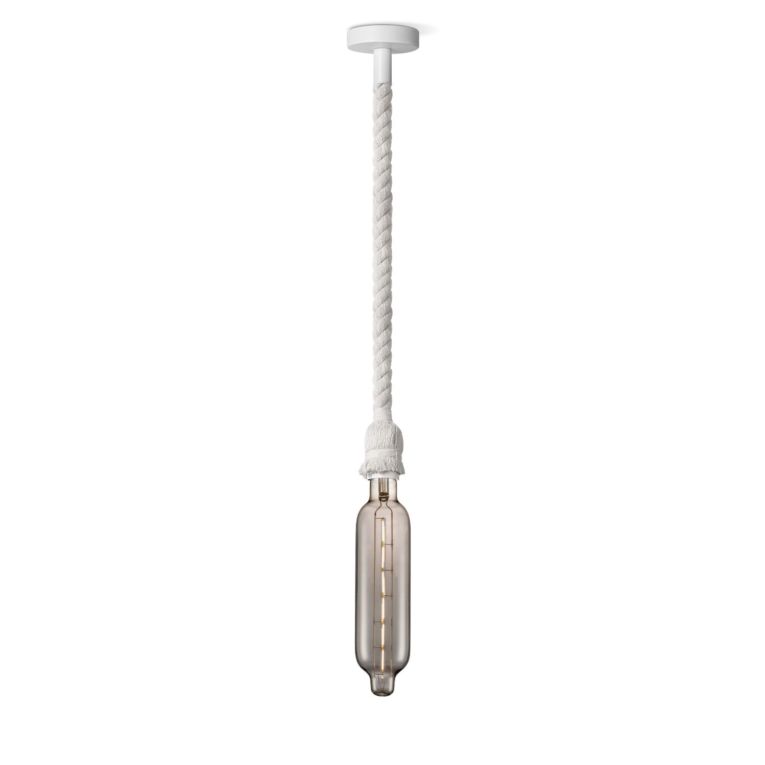 Home Sweet Home Leonardo Hanglamp – Moderne Touwlamp in Smokey Glas