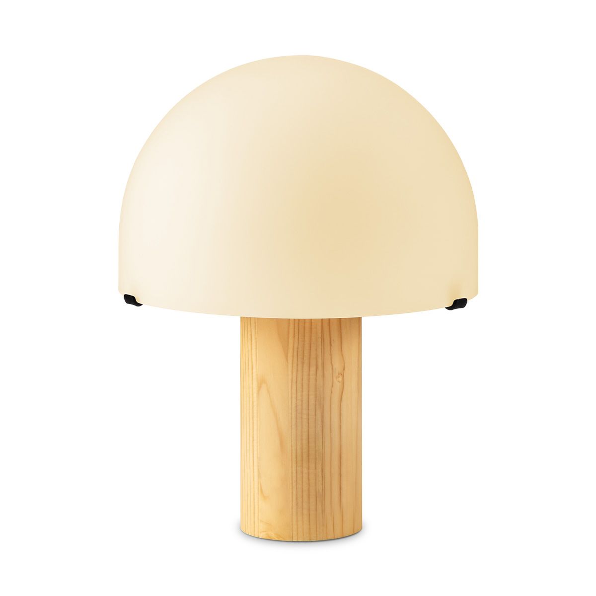 Home Sweet Home Mushroom tafellamp – warme houten charme met opaalglazen kap