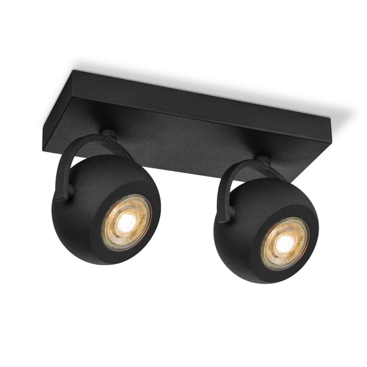 Home Sweet Home NOP 2L – Matzwarte 23 cm Dimbare LED Opbouwspot (2 × GU10)