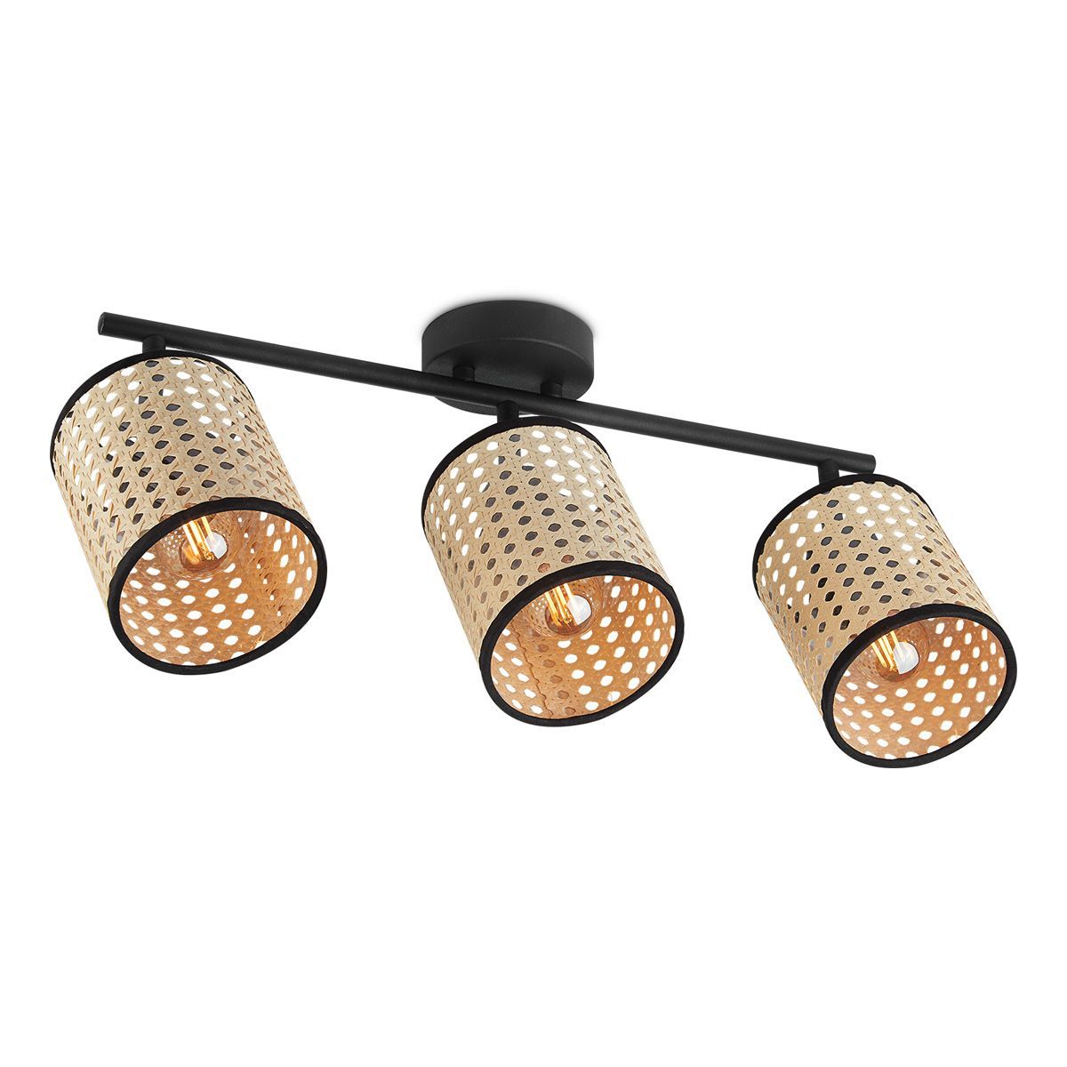 Home Sweet Home Ratan LED Opbouwspot – Vintage Warmte in Zwart