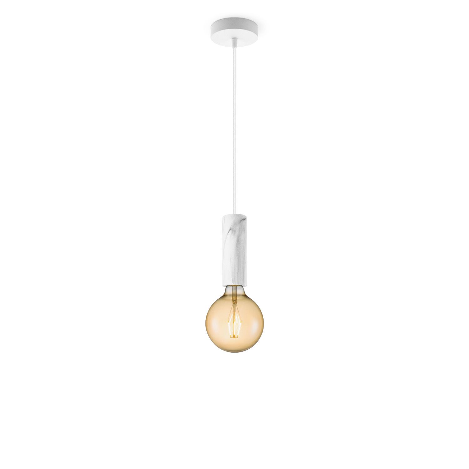 Home Sweet Home Saga Hanglamp – Marmerlook & Amber LED