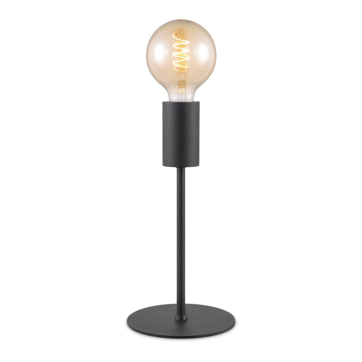 Home Sweet Home Sola – Stoere ronde tafellamp in matzwart